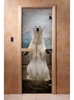 Дверь для сауны стеклянная Doorwood с фотопечатью A063
