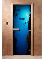 Дверь для сауны стеклянная Doorwood с фотопечатью A069