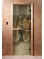 Дверь для сауны стеклянная Doorwood с фотопечатью A071