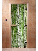 Дверь для сауны стеклянная Doorwood с фотопечатью A084