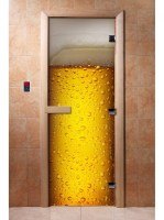 Дверь для сауны стеклянная Doorwood с фотопечатью A014