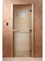 Дверь для сауны стеклянная Doorwood с фотопечатью A023