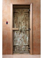 Дверь для сауны стеклянная Doorwood с фотопечатью A028