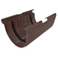 Водосток Альта Профиль Муфта желоба ПВХ коричневый Элит