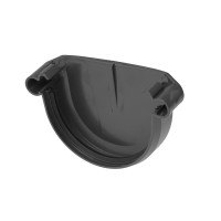 Водосток Альта Профиль Заглушка желоба ПВХ графит Элит