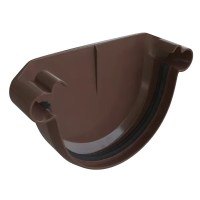Водосток Альта Профиль Заглушка желоба ПВХ коричневый Элит