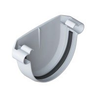 Водосток Альта Профиль Заглушка желоба ПВХ белый Элит