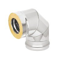 Сэндвич-колено Везувий Ø 115/200 мм 0,5/0,5 мм 90° нерж./оцин.