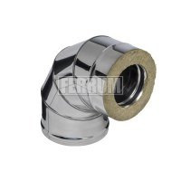 Сэндвич-колено Ferrum Ø 150/210 мм 0,5/0,5 мм 90° нерж./оцин.