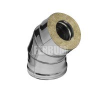 Сэндвич-колено Ferrum Ø 150/210 мм 0,5/0,5 мм 135° нерж./оцин.