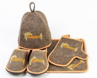 Набор для бани войлок с вышивкой мужской Барин